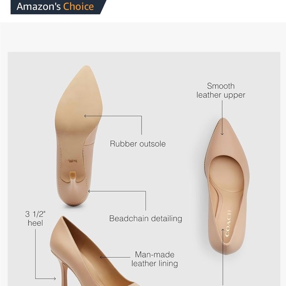 Coach Women's Tan Pumps - Picture 6 of 8